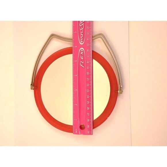 Travel vanity mirror swivel style Red Plastic Cover - Picture 15 of 16